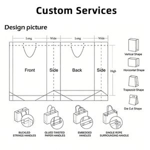 Bolsa de Compras de Papel Kraft Ecológica con Logotipo Personalizado, Bolsas de Embalaje de Lujo con Asas de Algodón - Product Image 5
