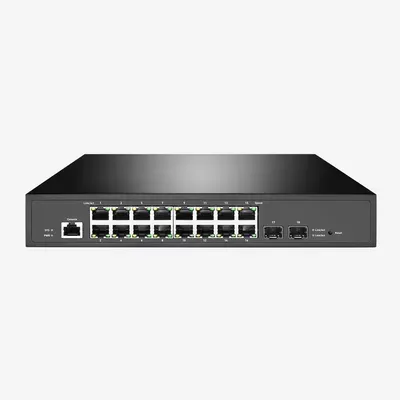 OEM/ODM 36Gbps Layer 2+ Managed Gigabit Switch 16 Ethernet RJ45 Ports 2 SFP Switch