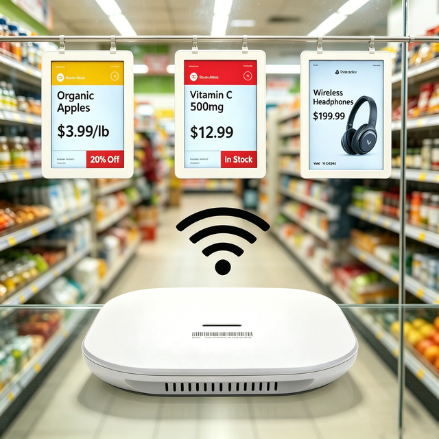 Colourful-Tech 2.4GHz WiFi ESL Wireless Gateway Base Station Stable Signal Electronic Shelf Label Controller for Supermarket