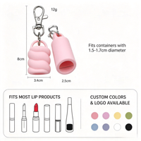 Porte-clés brillant à lèvres personnalisé avec logo OEM, breloques porte-gloss portables en silicone souple, porte-clés brillant à lèvres OEM/ODM