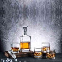 Juego de decantador de whisky grabado personalizado con 4 vasos de whisky, paquete de 5 Cajas de Regalo para el hogar
