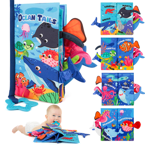 Libros <span class=keywords><strong>de</strong></span> Tela para Bebés con Texturas para Tocar y Sentir, Libros <span class=keywords><strong>de</strong></span> Aprendizaje Educativos, Libros Sensoriales Suaves - Product Image 1