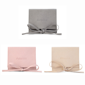 Sac à bijoux en velours exquis avec logo personnalisé, pochette à cordon, petit sac de rangement, sacs d'emballage pour bijoux - Product Image 6