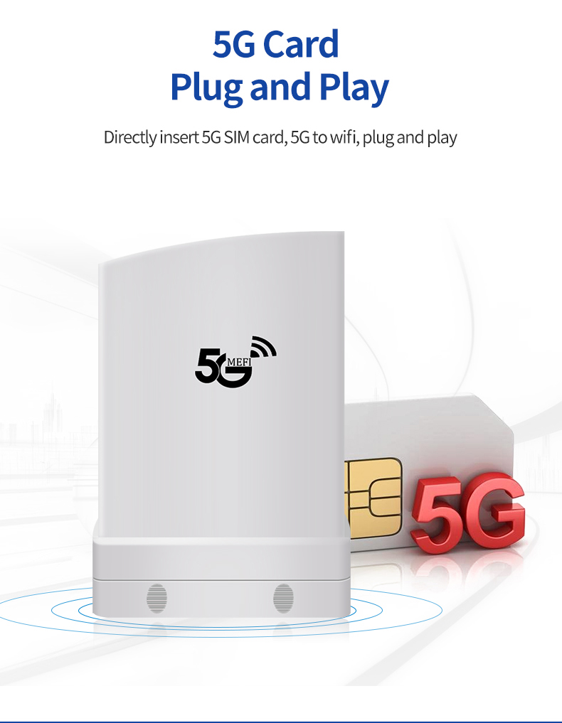 कृषि के लिए सफेद 117Mmx117Mmx180Mm 5G CPE वायरलेस आउटडोर राउटर 6