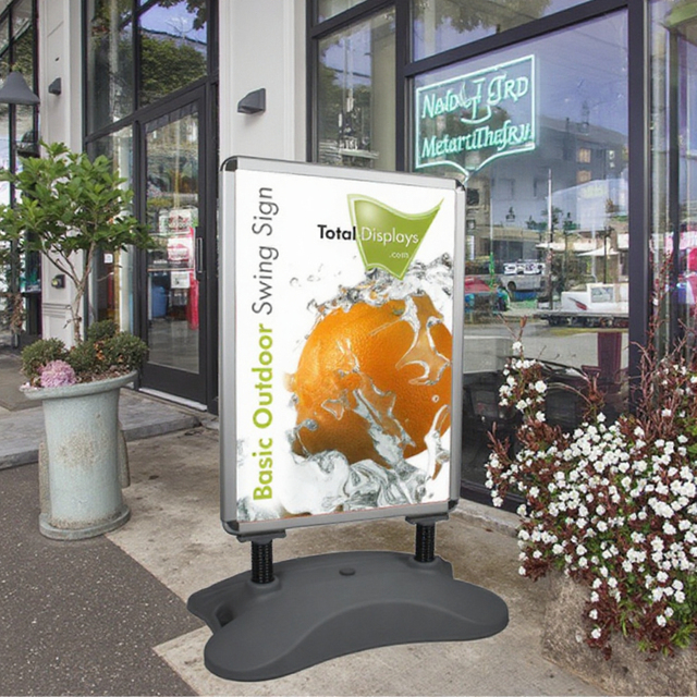 Aluminum Snap Board Display A0/A1/B1/B2 Outdoor Advertising Forecourt Sign Pavement Sign Stand with Water Base