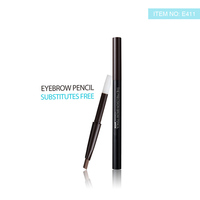 Pensil Alis 2 in 1 Tahan Air Double Head + Kuas Kosmetik Menow E411 OEM/ODM Private Label Pabrik Grosir