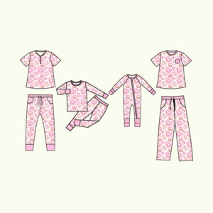 Qingli ODM abiti stampati a forma di cuore di san valentino per la famiglia primavera multicolori per bambini vestiti abbinati padre figlio - Product Image 3