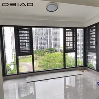 Ventana Abatible Moderna de Aleación de Aluminio Insonorizada, Doble Vidrio Templado, Barandilla de Seguridad, Aislada, Apertura Lateral, Calificada por Energy Star