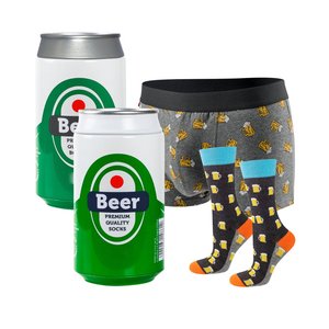 Ropa Interior de Hombre de Alta Calidad, Transpirable, de Cintura Media, Tejida y Ecológica, para Oficina, en Caja con Diseño Impreso de Cerveza - Product Image 1