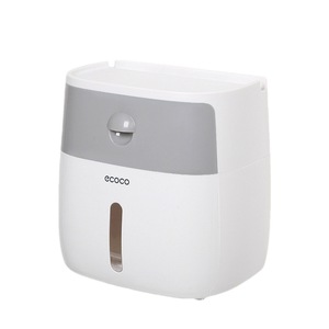 Multifunctional Minimalist Grey <b>Black</b> Toilet <b>Tissue</b> Box with and Wall Hanging Storage for Bathroom - Product Image 5
