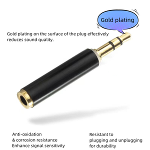 Adaptateur audio stéréo plaqué or 3.5mm <span class=keywords><strong>TRS</strong></span> mâle vers femelle <span class=keywords><strong>TRRS</strong></span> 3.5mm 3 4 pôles pour téléphone haut-parleur Microphone lecteur DVD - Product Image 2