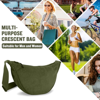 Nouveau Nylon croissant boulette banane lune sac femmes hommes petit sac à dos fronde épaule bandoulière sac de messager avec sangle réglable