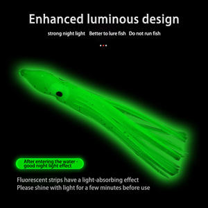 TOPIND 20 couleurs 6 tailles leurres de pêche souples en plastique, lumineux, pour la pêche à la traîne en eau salée, jupe de poulpe et de calmar pour la pêche au bar, au saumon, à la truite en rivière et en ruisseau - Product Image 5