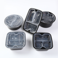 Boîte Bento Portable Jetable à 3 Compartiments pour Nouilles, Aliments pour Animaux, Repas d'Avion et Stockage Alimentaire