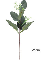 Feuilles et tiges d'eucalyptus artificielles avec fruits et fleurs, plantes vertes pour la décoration intérieure et extérieure