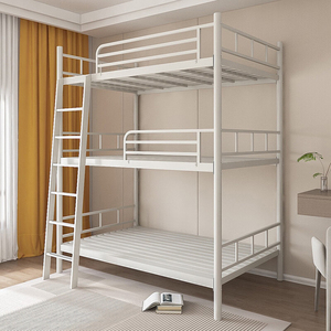 Nueva Tendencia: Cama Triple con Estructura de Acero, Cortina y Barandilla, Ideal para Hostales Juveniles, Familias, Hoteles, Muebles Modulares Tipo Cápsula - Product Image 1