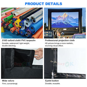 Pantalla inflada de tela Oxford blanca Sayok, proyección de soplado, cine, cine inflable para exteriores - Product Image 5