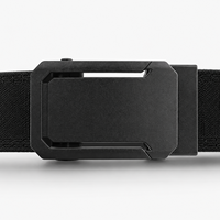Ceinture tactique en nylon à cliquet, ceinture décontractée en toile avec verrouillage automatique, sans trous, ajustable pour s'adapter