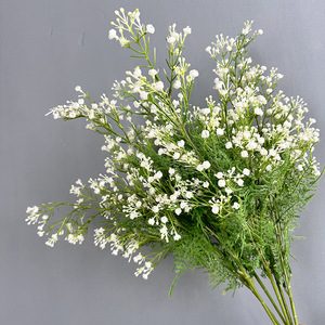 Rama de aliento de bebé de plástico artificial de alta calidad <span class=keywords><strong>al</strong></span> <span class=keywords><strong>por</strong></span> <span class=keywords><strong>mayor</strong></span> con hojas flores de Gypsophila para decoración de boda fiesta en casa - Product Image 2