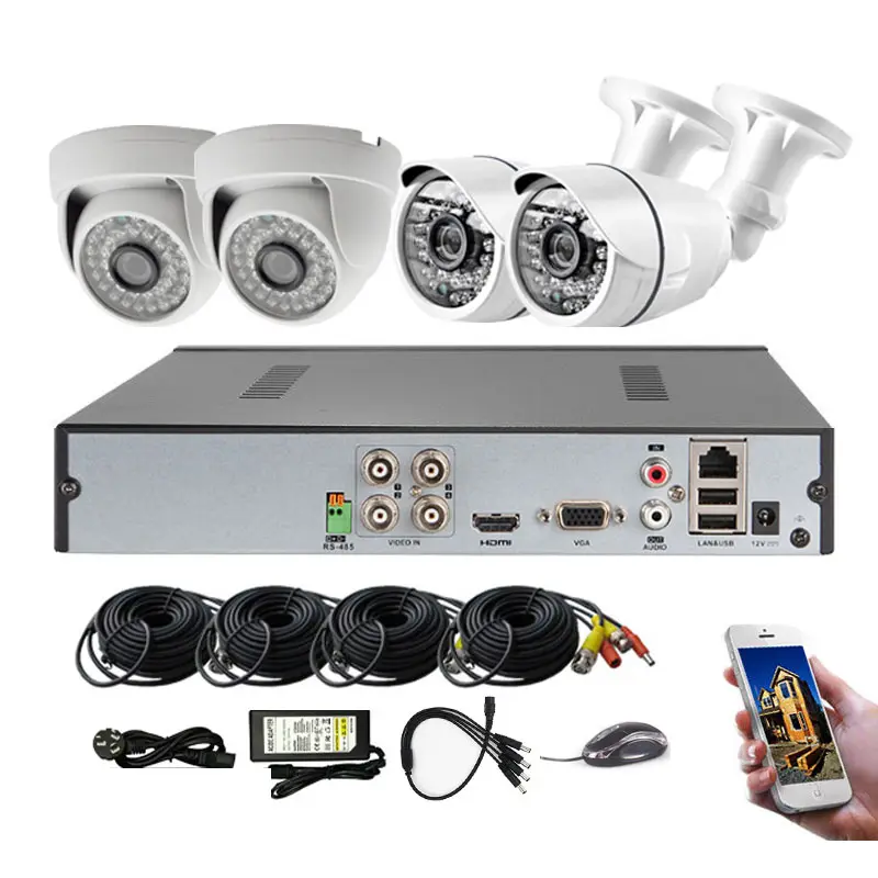 Surveillance 5.0MP CCTV Camera 4chs AHD Dvr Recorder Kit Kadymay 3.6mm 20m Ir Distance Surveillance Equipment
