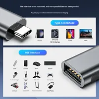 Convertidor OTG USB-C a USB3.2 Gen2 de 10 Gbps, Adaptador USB-C a USB-A para MacBook Air