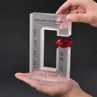 Prix de trophée en verre de cristal givré de forme ronde gravée personnalisée avec MH-J232 de diamant de couleurs