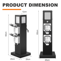 Prise de courant étanche IP66 10A en acier inoxydable avec 2 prises EU/US, extension de prise électrique, borne de recharge, contrôle de l'éclairage