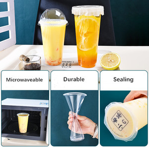 Buena calidad muestra gratis personalizado PP 90mm vasos de plástico desechables bebidas batido burbuja leche jugo café - Product Image 5