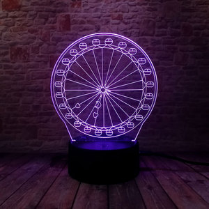 Bambini Camera Da Letto Della Decorazione LED 3D Ruota Panoramica Notturna Acrilico <span class=keywords><strong>Luce</strong></span> <span class=keywords><strong>di</strong></span> Notte Della Lampada - Product Image 5