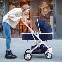Poussette légère 4 en 1, poussette bébé pliable pour voyage, landau 3 en 1 avec siège auto