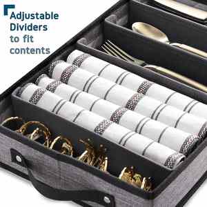 Flatware & Utensil <b>Storage</b> Durable Silverware <b>Storage</b> <b>Box</b> with Padded Dividers - Product Image 3