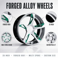 Jantes de voiture personnalisées MOJIO 20 pouces 5x114.3 en alliage d'aluminium forgé 6061-T6 monobloc légères pour voitures de performance