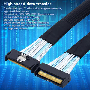 Mcio X8 SAS Mini PCIe Gen5 Mạng Cáp SFF 8654 74pin tốc độ cao sff1016 74pin đồng đôi thẳng cổ phiếu cho mạng - Product Image 4