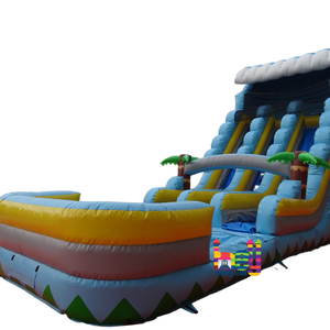 Vente flash : <span class=keywords><strong>toboggan</strong></span> aquatique <span class=keywords><strong>gonflable</strong></span> à double ligne de 32*12*20 pieds, qualité commerciale, PVC vinyle bleu et jaune, attraction de <span class=keywords><strong>fête</strong></span> <span class=keywords><strong>foraine</strong></span> en plein air - Product Image 1