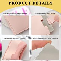 Espejo de Bolsillo Compacto Portátil con Logotipo Personalizado, Mini Espejo de Maquillaje de Mano para Viaje con Estuche de Cuero PU para Mujer