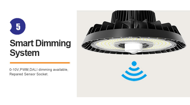 NEW pluggable sensor UFO led high bay light 150W 200W UFO high bay light smart mobile control design