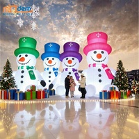 Bonhomme de neige gonflable géant lumineux à LED, chapeau haut-de-forme coloré, thème patriotique, pour centre commercial, Halloween, affichage intérieur/extérieur