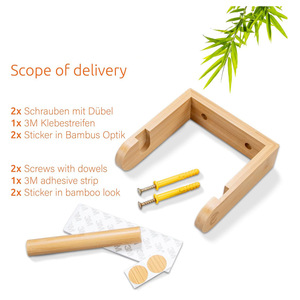 ที่ใส่กระดาษชำระไม้ไผ่ 14x14x4 ซม. แบบสี่เหลี่ยมผืนผ้า ติดกาว ดีไซน์มินิมอล - Product Image 5