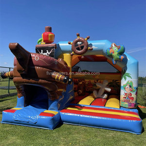 Château gonflable pirate avec toboggan et aire de jeux intérieure/extérieure pour enfants - Product Image 6