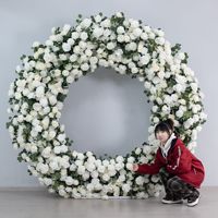 Direct van de fabriek: realistische zijden kunstbloemen boog in O-vorm voor Valentijnsdag aanzoek evenement decoratie, langdurig houdbaar