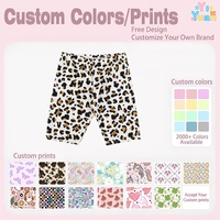 Shorts de sport moulants respirants à imprimés personnalisés OEM ODM, motifs léopard, pour bébés, tout-petits et jeunes filles de 0 à 6 ans