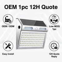 Lampe solaire murale extérieure OEM en gros, étanche IP65, avec détecteur de mouvement, en acier inoxydable, alimentée par l'énergie solaire, pour jardin