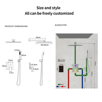 Mitigeur de douche encastré à poignée unique et double fonction Robinets thermostatiques muraux en laiton noir pour salles de bains