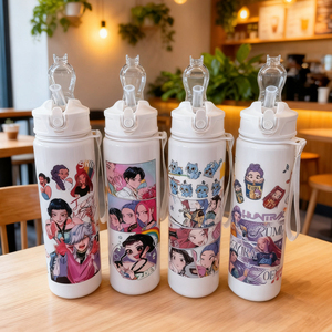 Botella <span class=keywords><strong>de</strong></span> Agua Infantil Portátil, Bonita y Linda, <span class=keywords><strong>de</strong></span> Plástico con Pajita y Correa <span class=keywords><strong>de</strong></span> Material Ecológico, Diseño <span class=keywords><strong>de</strong></span> Dibujos Animados - Product Image 6