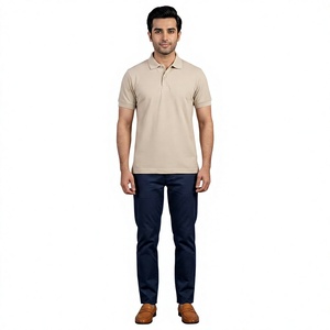 Custom Heavy Tees 2026 Thick Cotton Knitted for Polo <b>T</b>-<b>Shirts</b> High <b>Collar</b> Big and Tall Fit Solid Color Quick Delivery - Product Image 1