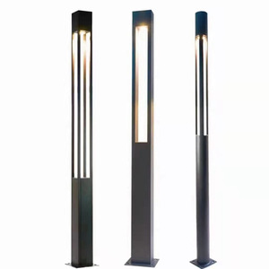 Outdoor Iron Garden <b>Light</b> Post <b>LED</b> Glass Shade 2700K Soft Warm White IP66 AC 220V <b>Motion</b> <b>Sensor</b> Non-Detachable Solar Powered - Product Image 4