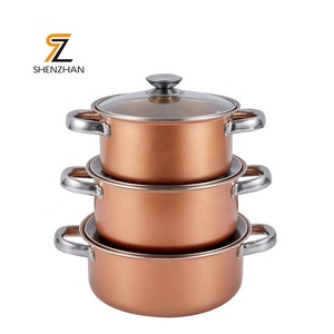 OEM ODM Custom Carbon Steel Non-Stick Cookware <strong>Set</strong> with Glass Lid <strong>Induction</strong> Compatible Soup <strong>Pot</strong> - Product Image 6
