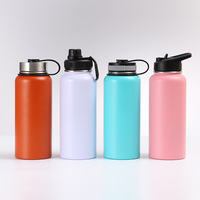 Bouteilles d'eau de 32oz avec logo personnalisé Bouteille d'eau isolée en acier inoxydable à double paroi avec flacon à infuseur de fruits