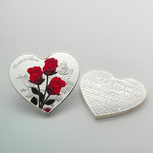 I Love You Metal Love <span class=keywords><strong>Token</strong></span> Recuerdo Monedas Corazón Moneda para San Valentín Boda <span class=keywords><strong>Rose</strong></span> Metal Craft Gift - Product Image 3
