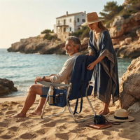 Chaise de plage pliable portable en aluminium réglable et personnalisable pour les loisirs en plein air, le jardin, la pêche, avec un design moderne et un sac à dos